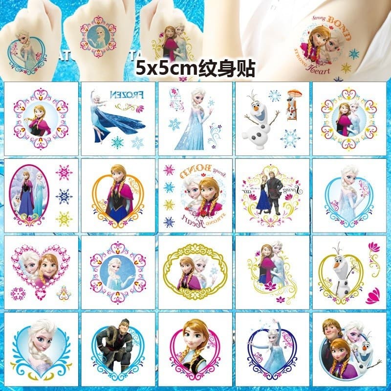 Princesa Frozen Elsa Kit 20 Tatuagem Para Decoração e Coleção Para Adultos