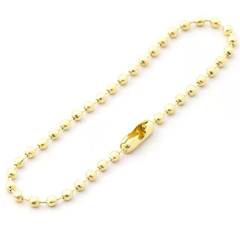 100 Corrente De Bolinha Ferro Com Canoa 10cm Tag Chaveiro