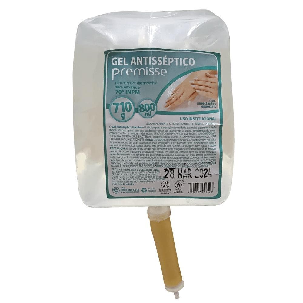 Álcool em Gel 70º INPM 800 Ml Refil Premisse