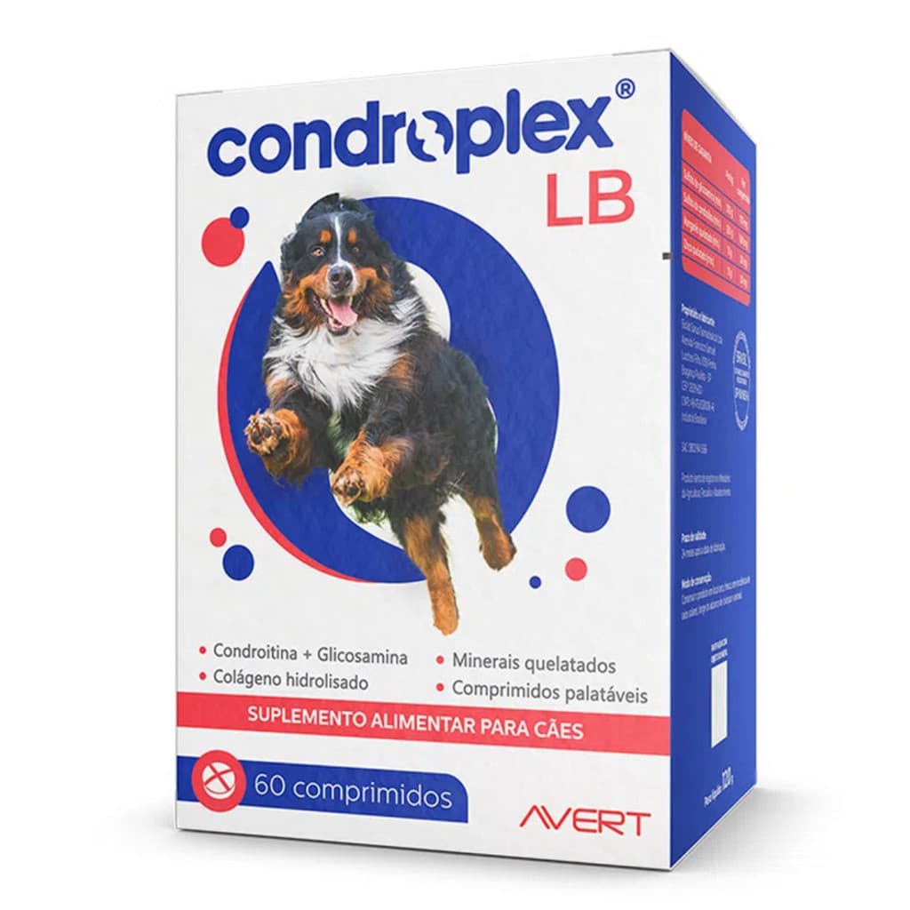 Condroplex Lb 120gr 60 Comprimidos Avert Cães Grandes 120 g