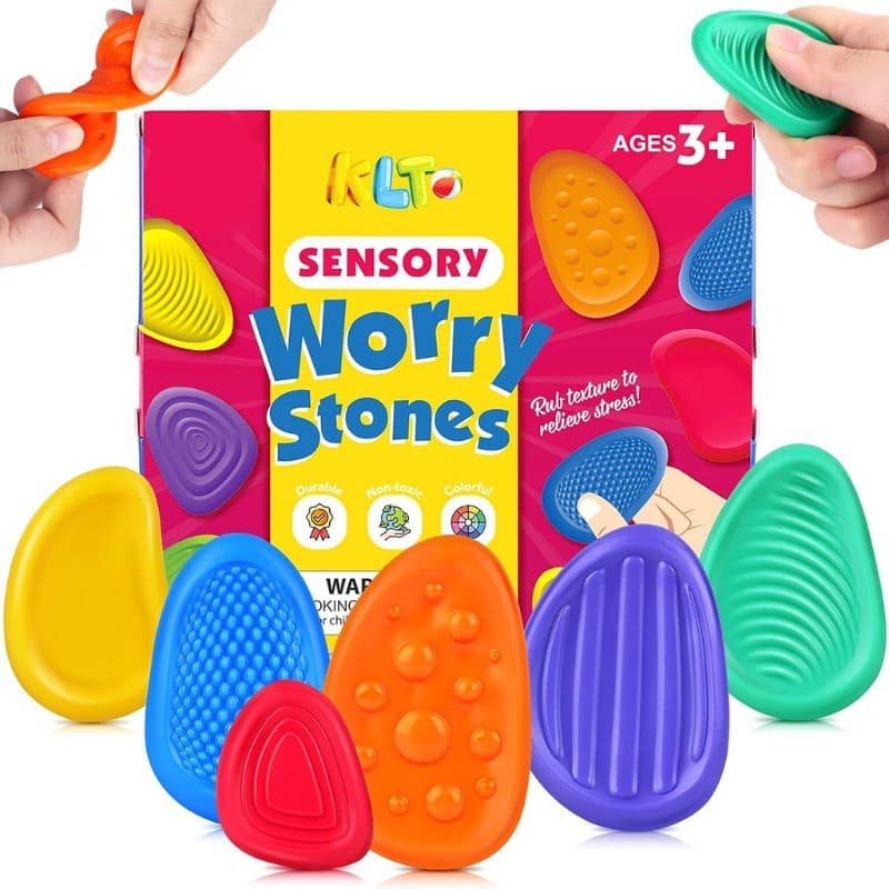 6 Pçs/set Adultos Crianças Sensorial Silicone Pedra Frutas Colorido Brinquedos Para Autismo Alívio Do Estresse De Descom