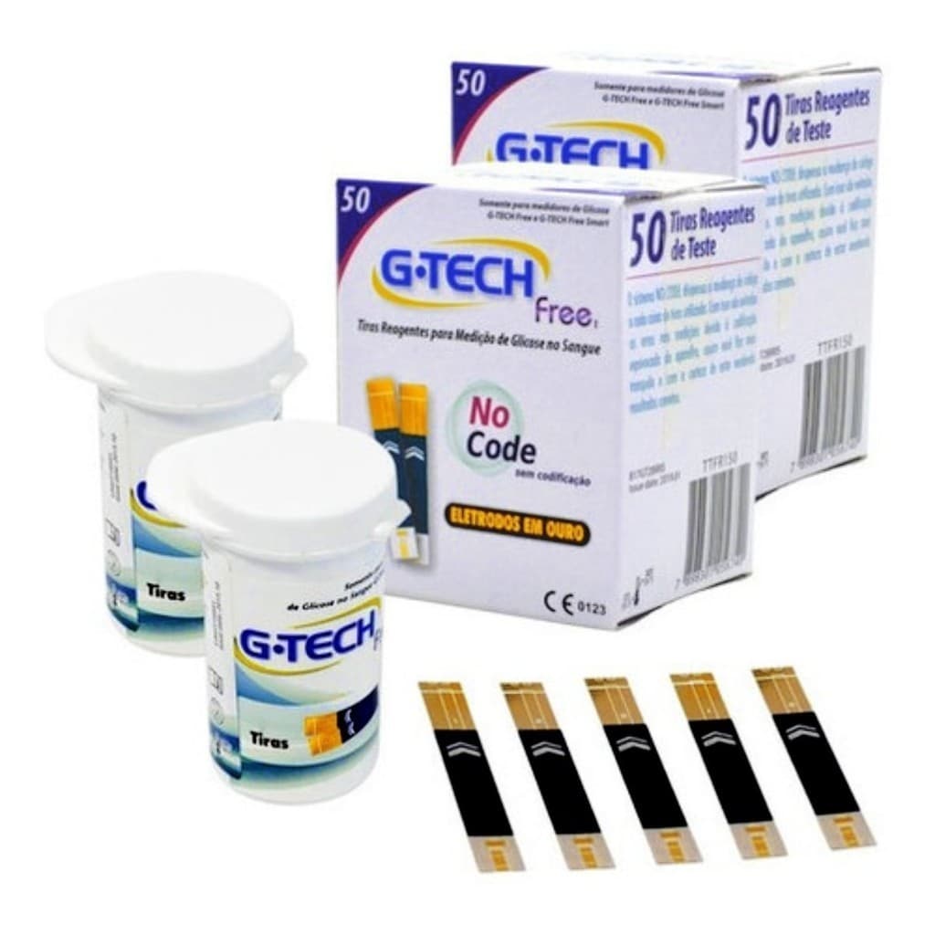 Tiras Reagentes Medir Diabetes Glicose Glicemia 100 Unidades Free