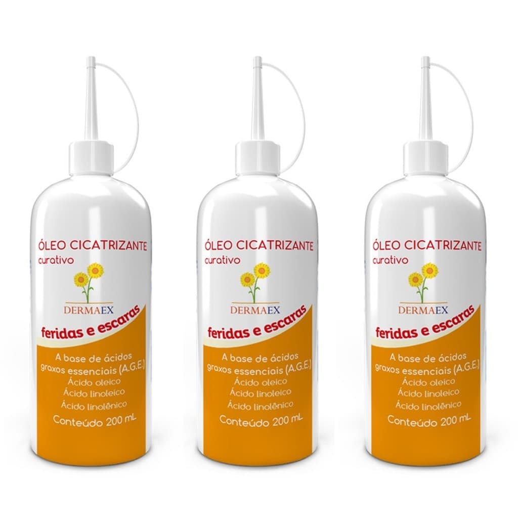Kit 3 -  Óleo Cicatrizante De Girassol Dermaex 200ml