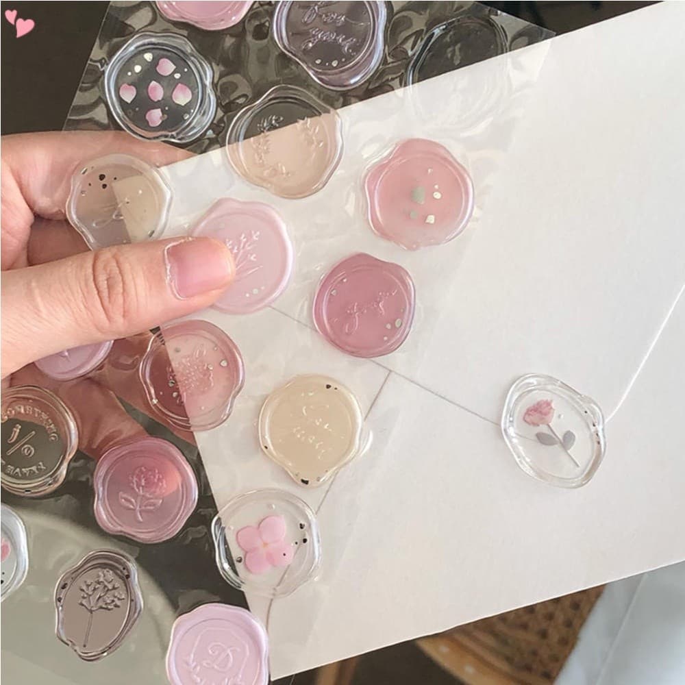 Adesivos Para Convites De Casamento De Natal De Cera Âmbar , 18 Pcs Envelope Temático Floral Selos