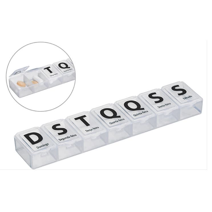 Porta Comprimidos Semanal Remédio com diferentes / Porta Comprimido Organizador De Remédios Semanal