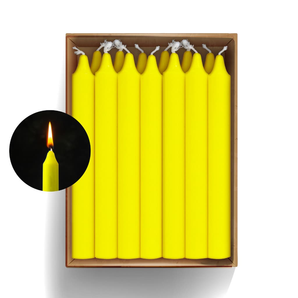 Kit 33 Velas Palito 14x1,5 Amarelas Queima 4h 100% Parafina