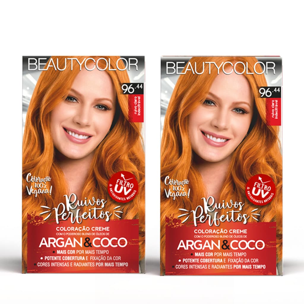 Kit 2un Coloração Beautycolor Kit 96.44 Ruivo Claro Indecifrável