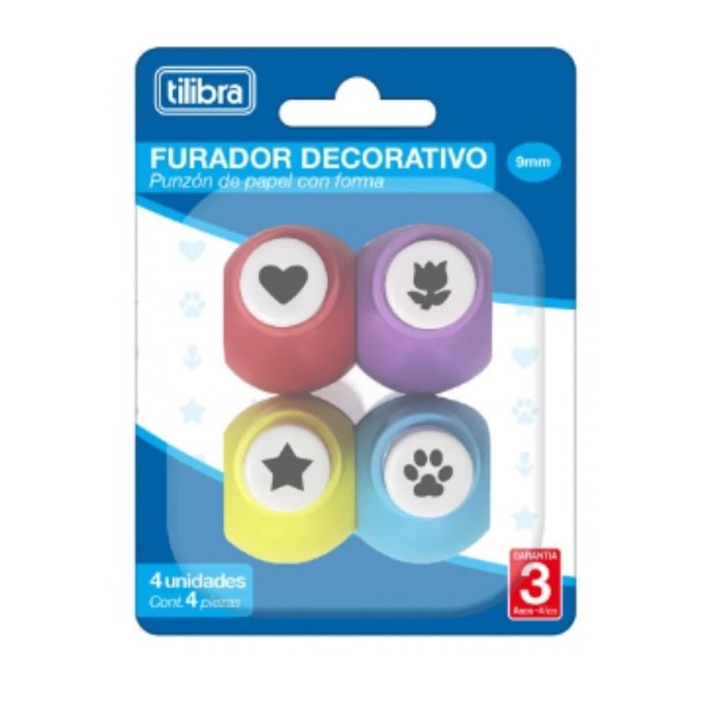 Furador Decorativo 9mm cm 4unid - Tilibra