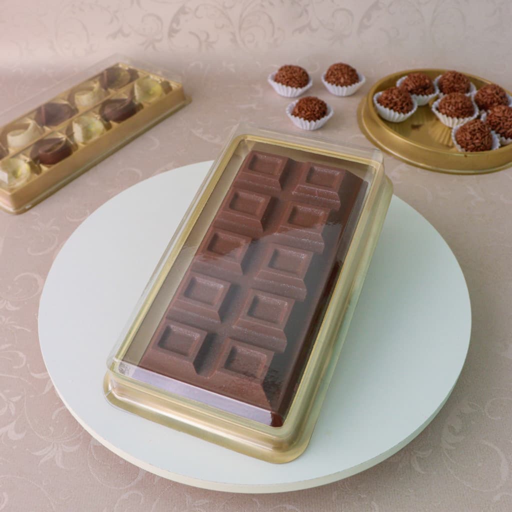 10~40 Caixa P/ Tabletes BARRA 300g e Doces Dourado 14020 (BWB) (CHOCO)