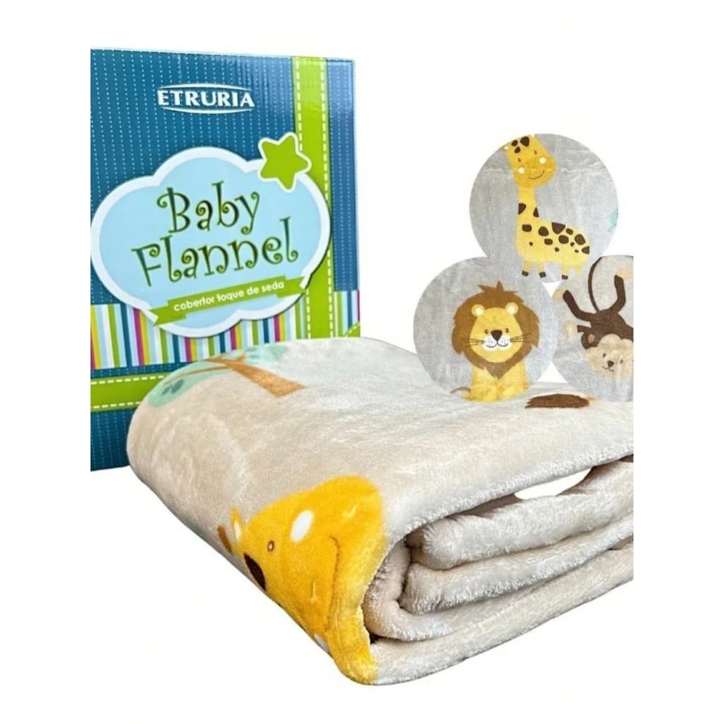Cobertor Baby Estampado Frio Intenso bebê Safari Neutro Manta Inverno