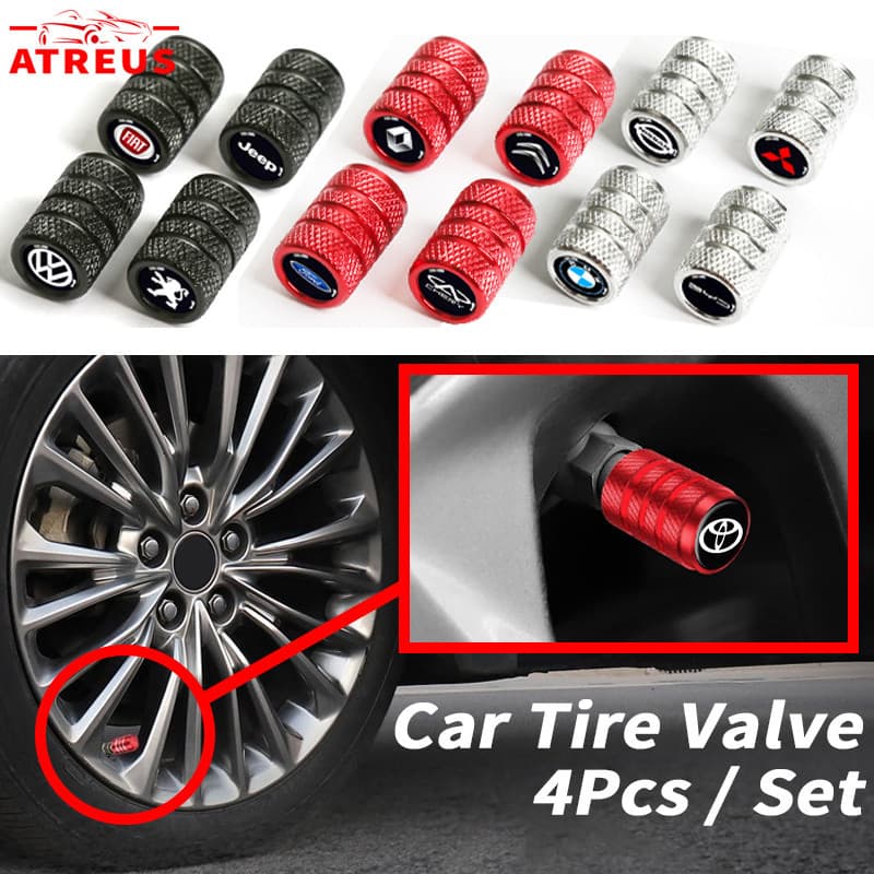 [Atreus] 4pcs Tampas De Válvulas Para Pneus De Carro Liga