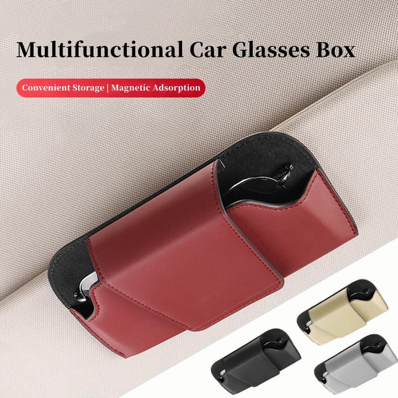 Estojo Para Óculos De Sol Auto Sun Visor Porta Bilhetes Multi-Funções Armazenamento Interior De Carros