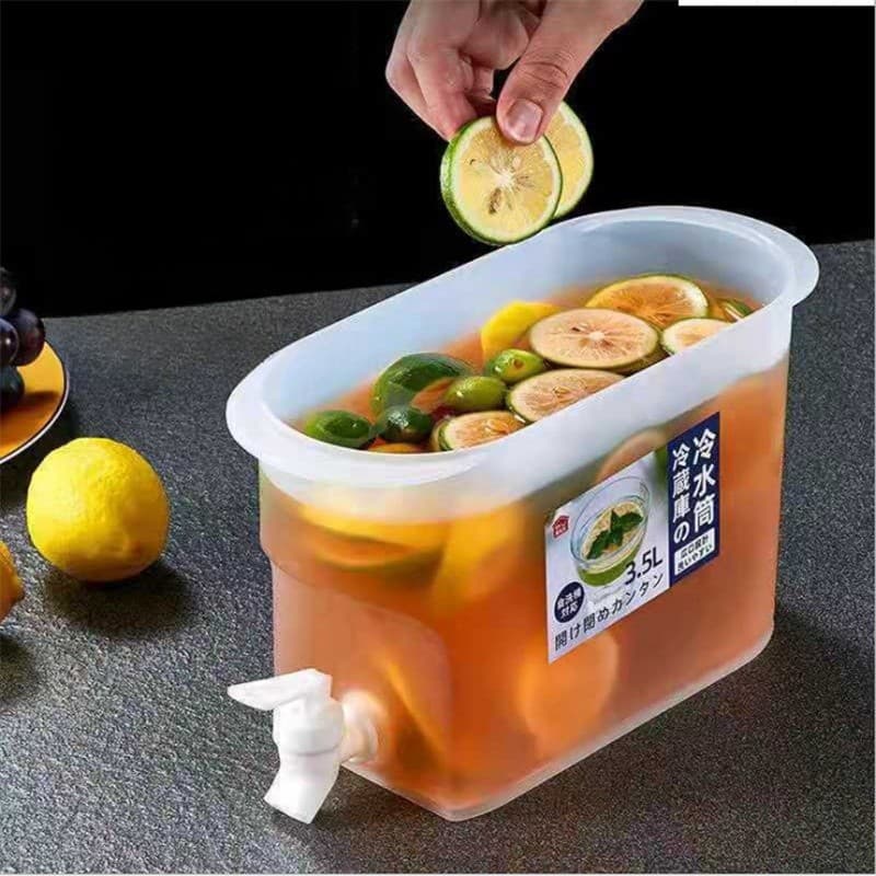 3.5L Suqueira Plastica com tampa para Geladeira Com torneira capacidade 3,5litros para agua saborizada