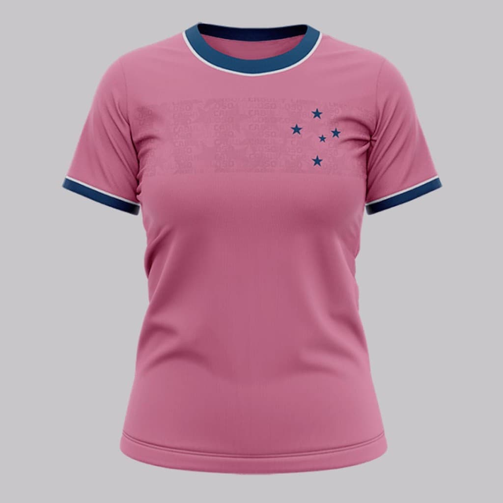 Camisa Cruzeiro Copas Feminina Rosa