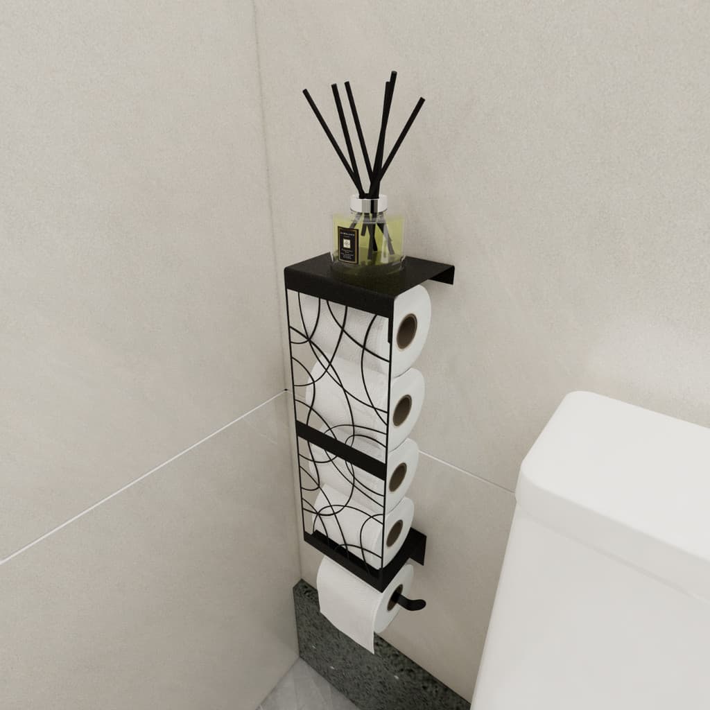 Porta Papel Higiênico Industrial Preto Fosco Apoio P/ Celular