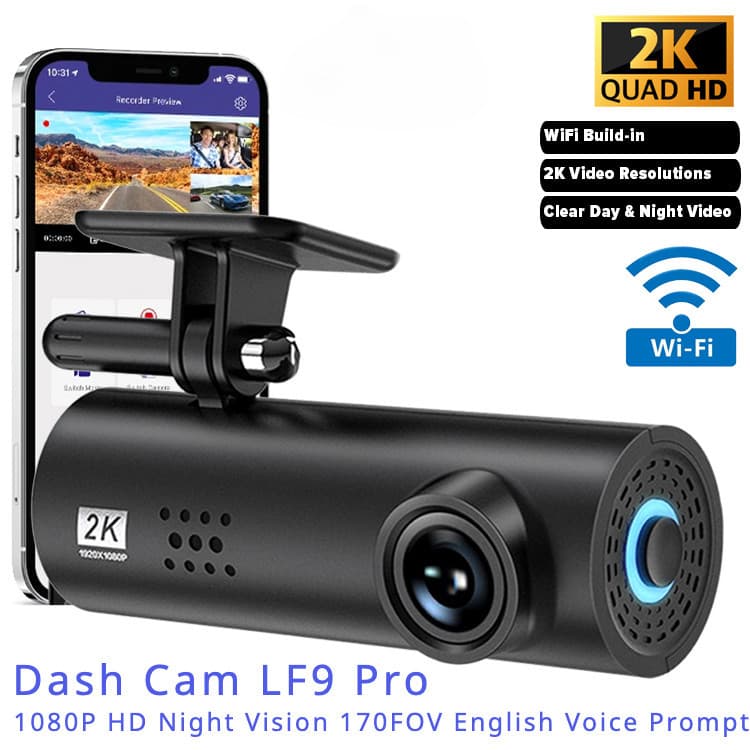 70mai LF9 Câmera Dashcam WiFi Car Camera 2K (2304x1296 Resolução) De Vídeo QHD Gravador Para Carro