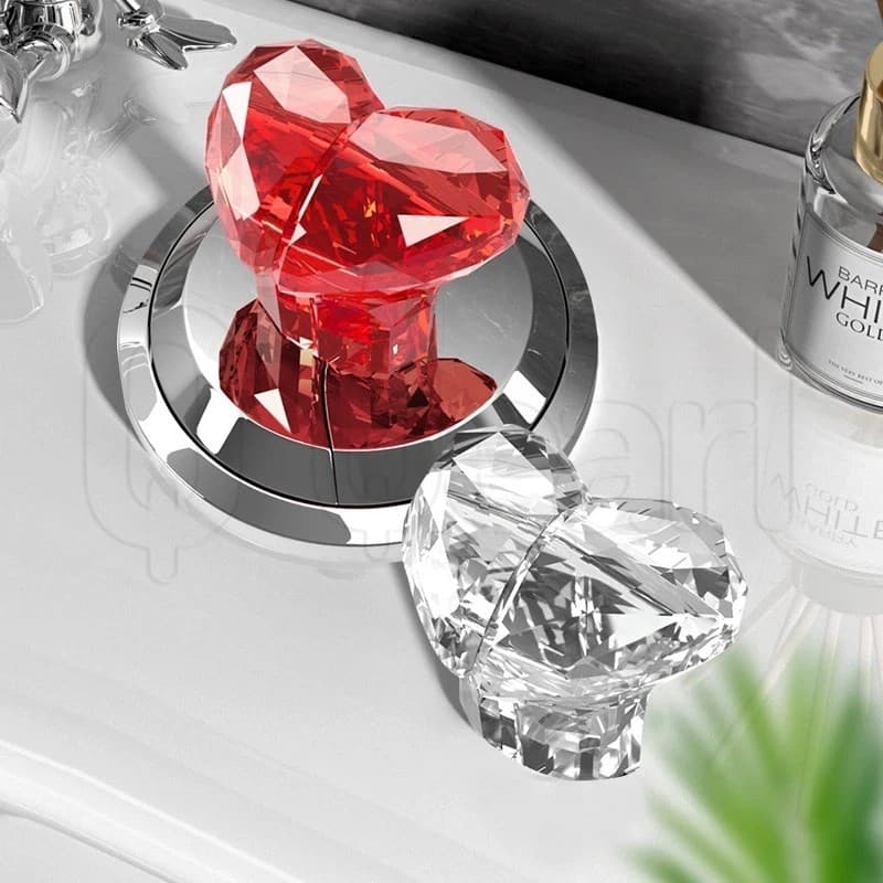 Prensa Sanitária-Puxador De Porta De Armário-Gaveta-Auxiliar De Botão De Pressão-Protetor De Unhas-Love Heart Shaped-Vermelho Transparente-Auto-Adesivo Multifuncional