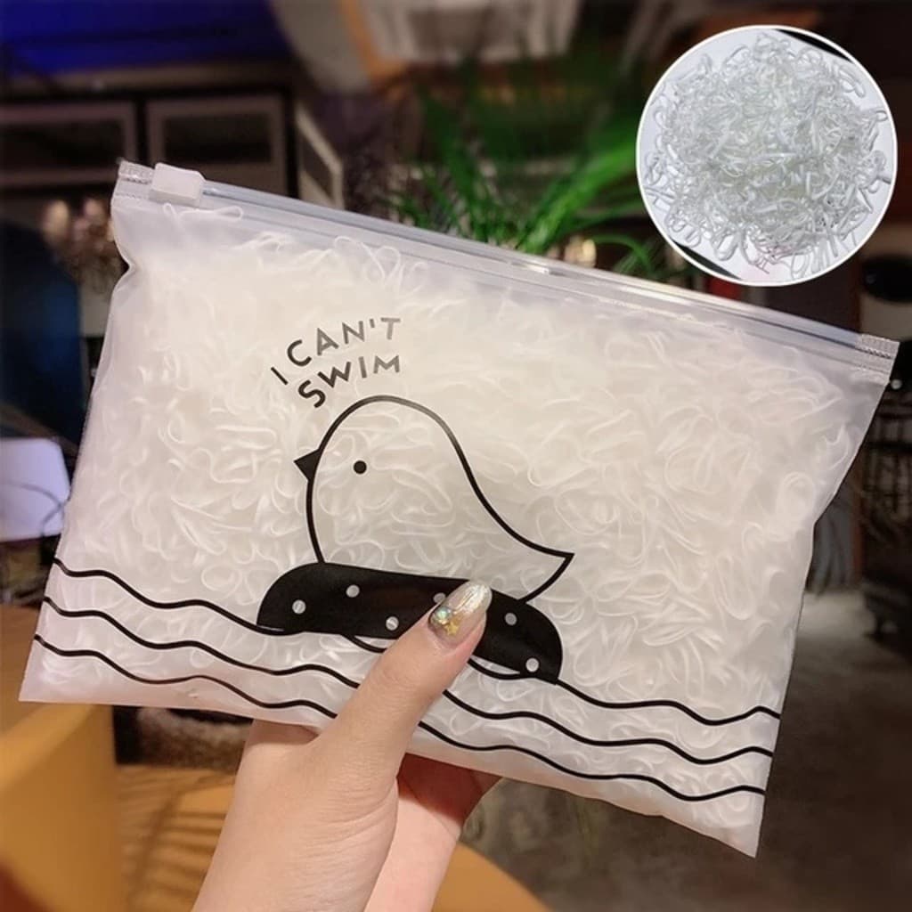 500pcs Xuxinha De Cabelo Elástica Transparente Para Meninas / Meninas