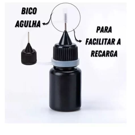 Tubo Tinta Para Carimbo Todos Modelos de Carimbos Cor Preta