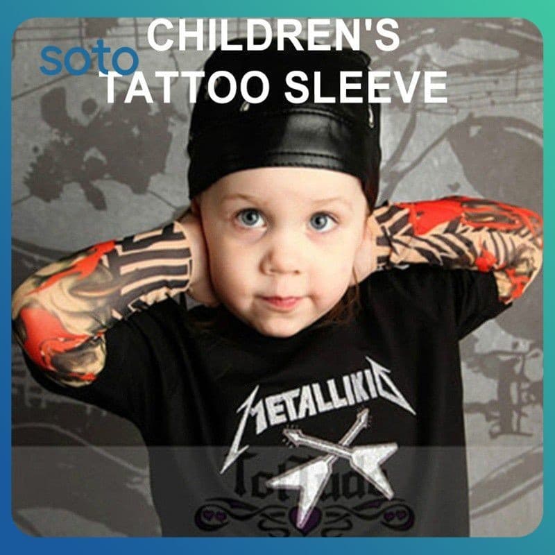 Mangas De Tatuagem De Proteção Solar Infantil SOTO, Masculinas E Femininas, Mangas De Prevenção De Mosquitos Para Bebês, Tatuagem De Verão, Capas Personalizadas Com Padrão De Tatuage