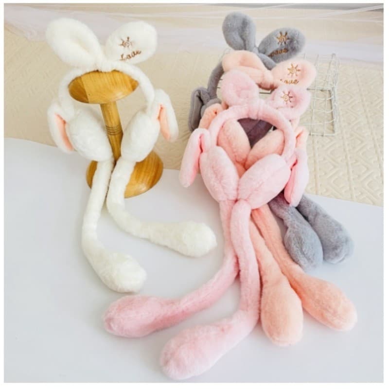 Estilo coreano arco movendo airbag earmuffs novas crianças inverno quente de pelúcia earmuffs para meninas