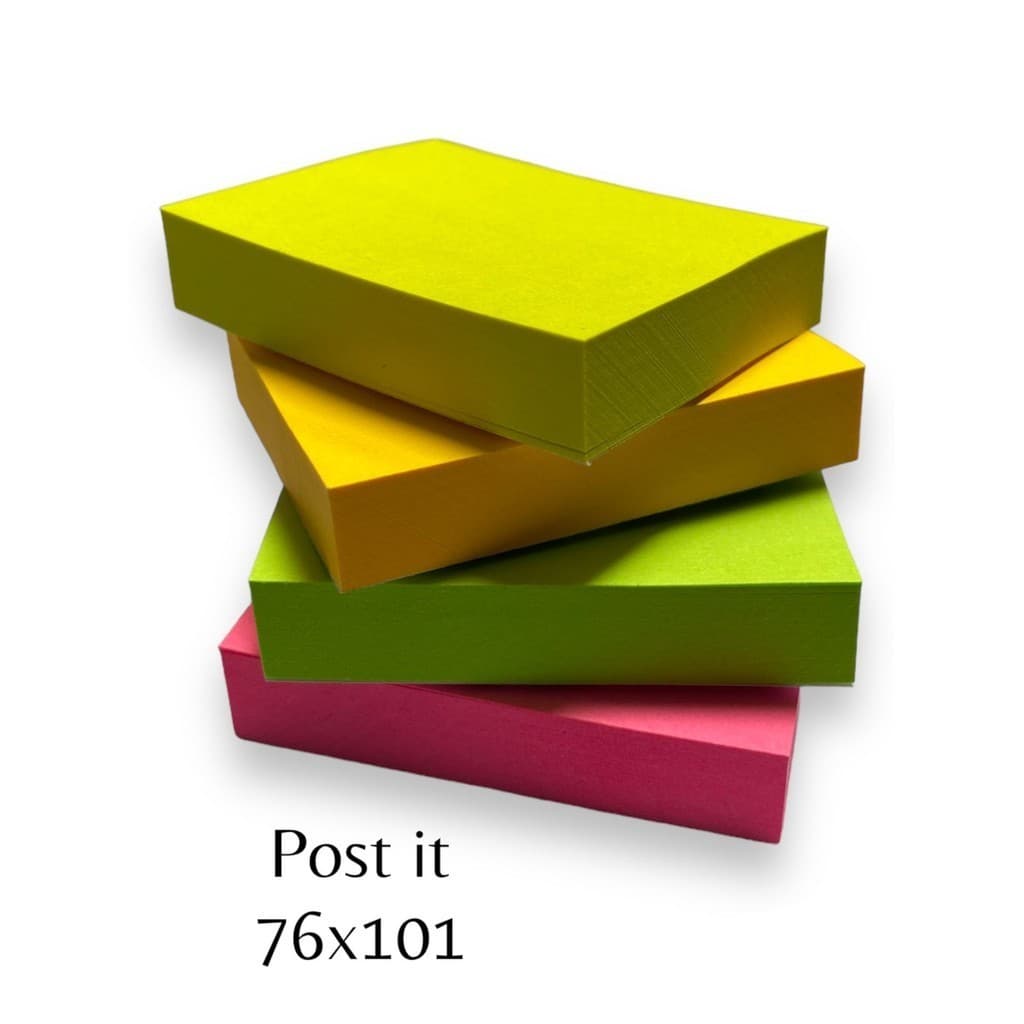 Kit Blocos De Notas 4 Cores 76x101mm Neon Para Estudantes Escritório Lembetes