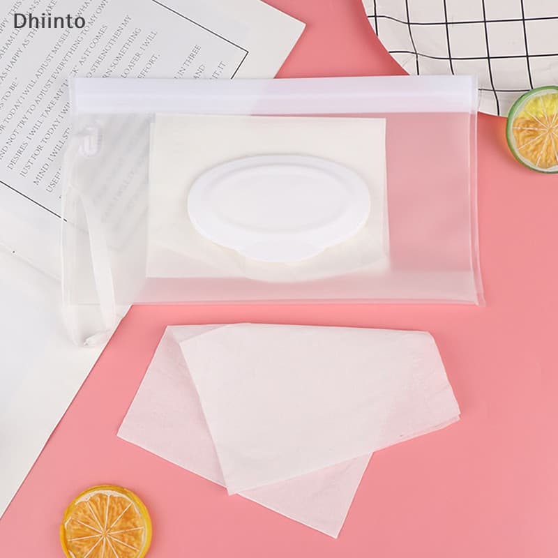 [Dhiint] Lenços Umedecidos Para Bebês De Desenho Animado Leve Crianças De Embreagem Saco De Transporte De Papel Molhado Dispensador Tissue Snap-strap Pouch into