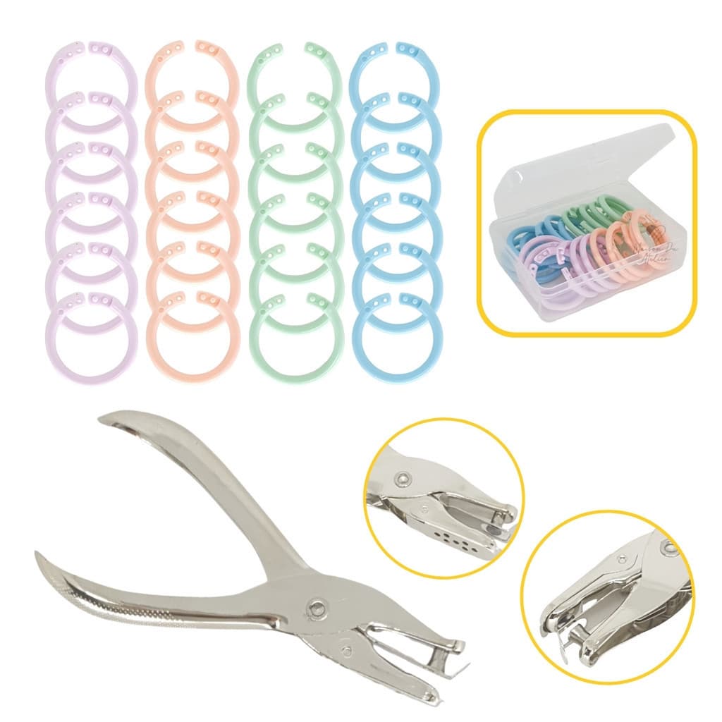 Kit Argola Colorida Artesanato 22mm + Alicate Redondo 6mm