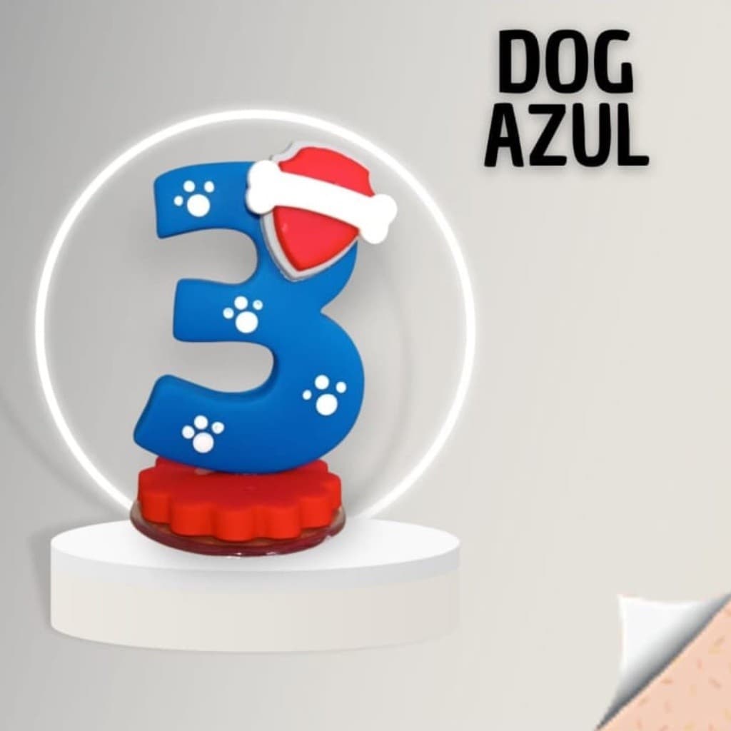 Vela Canina Dog Patrulha com Pavio Magico para Bolos e Festa