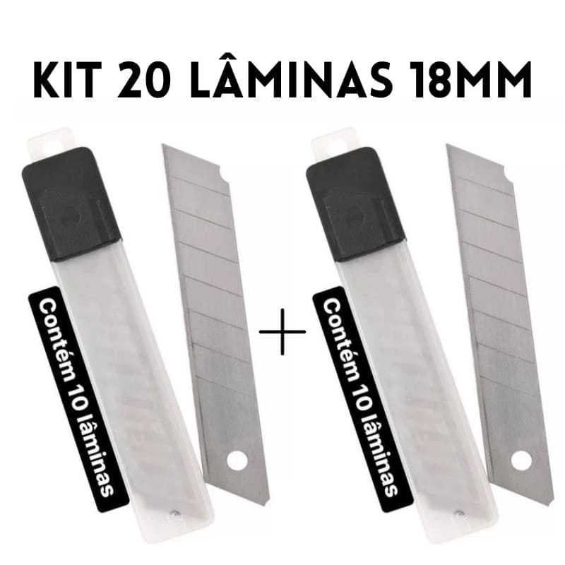 Kit 20 Lâminas Para Estilete 18mm 20 Unidades Masterprint