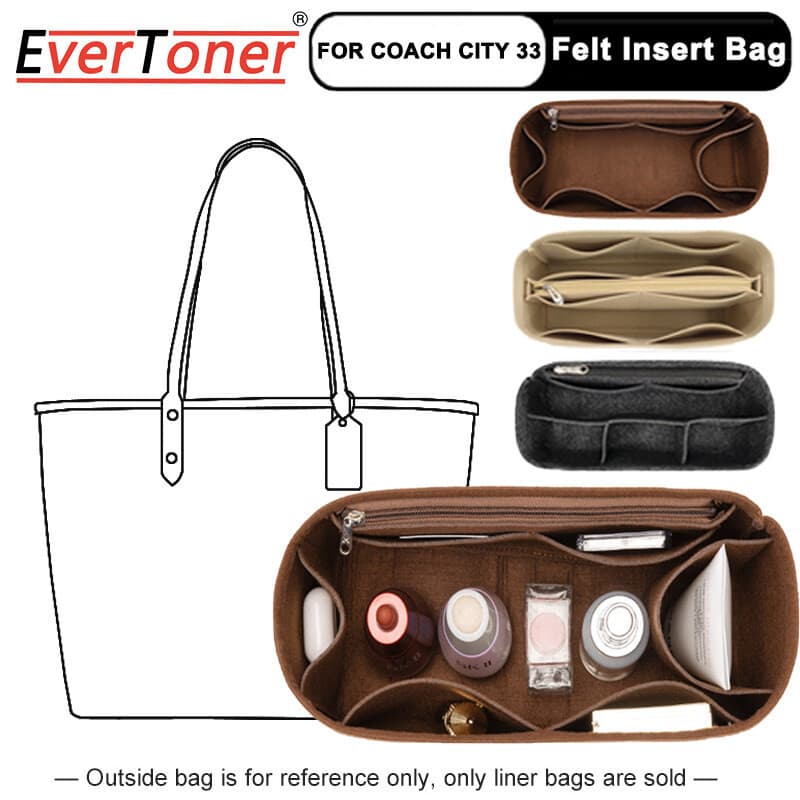 EverToner Bolsa Interna Para Cidade 33 De Inserção De Feltro Maquiagem Organizador Viagem Portátil Com Zíper Bolsas De C