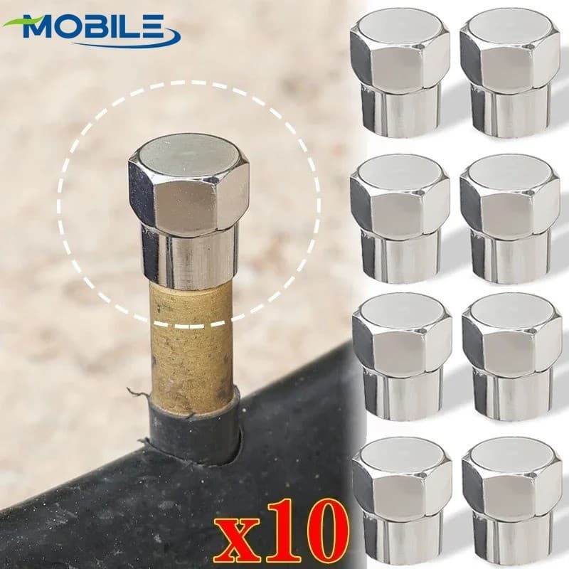 Adaptador De Válvula De 10 Unidades-Tampas Pneus De Carro Haste De Aro-Tampa De Bico De Pneu De Roda-À Prova D'água , De