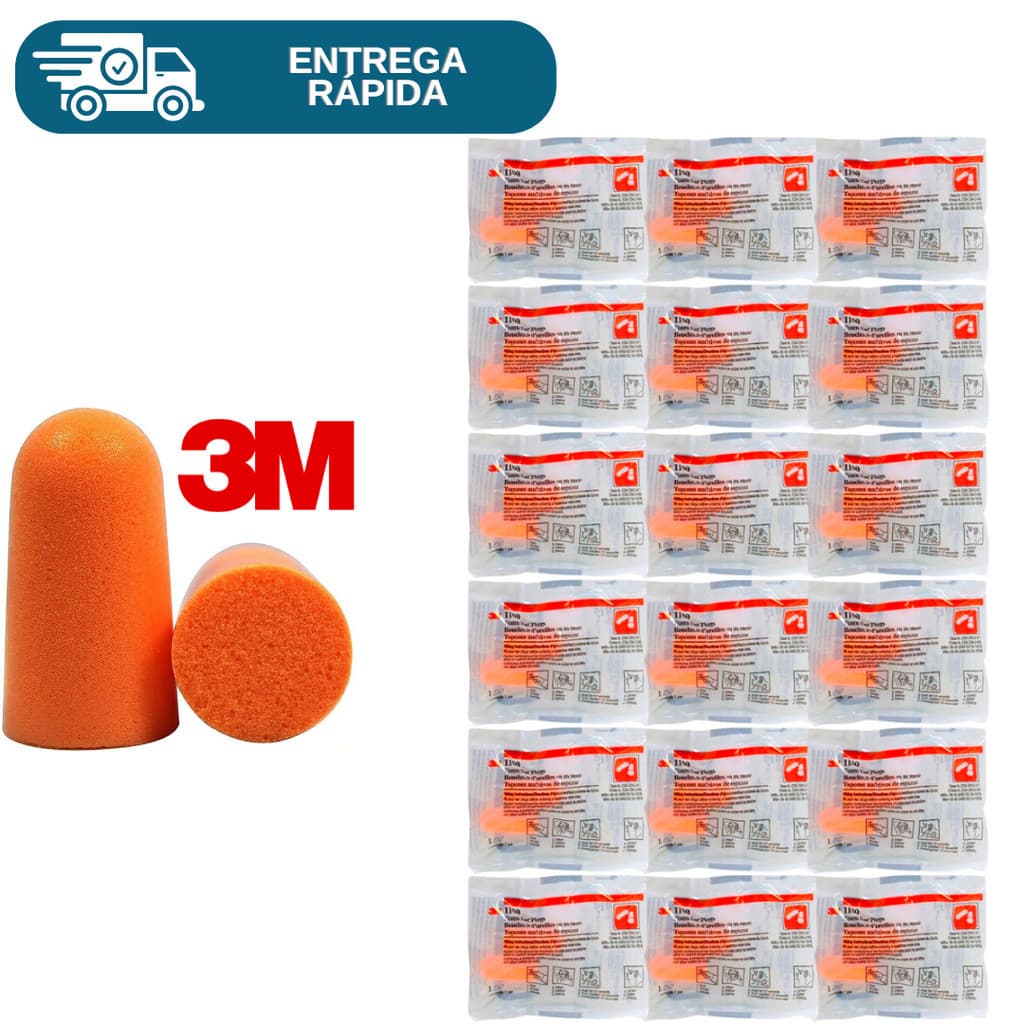 Kit 30 Protetor Auricular Plug De Espuma 3M 1100 Sem Cordão Abafador Tampão Ouvido Para Dormir