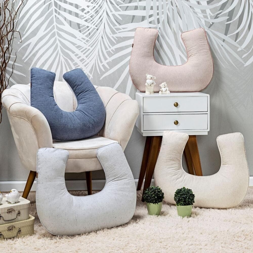 Almofada De Amamentação Em Linho Várias Cores Linha Premium - Batistela Baby