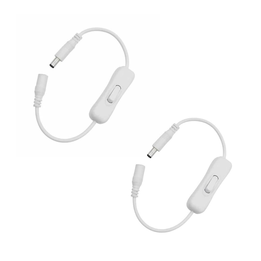 Kit 2 Interruptor Liga Desliga P4 Fita Led 12v On Off Para Fita Iluminação e CFTV Branco