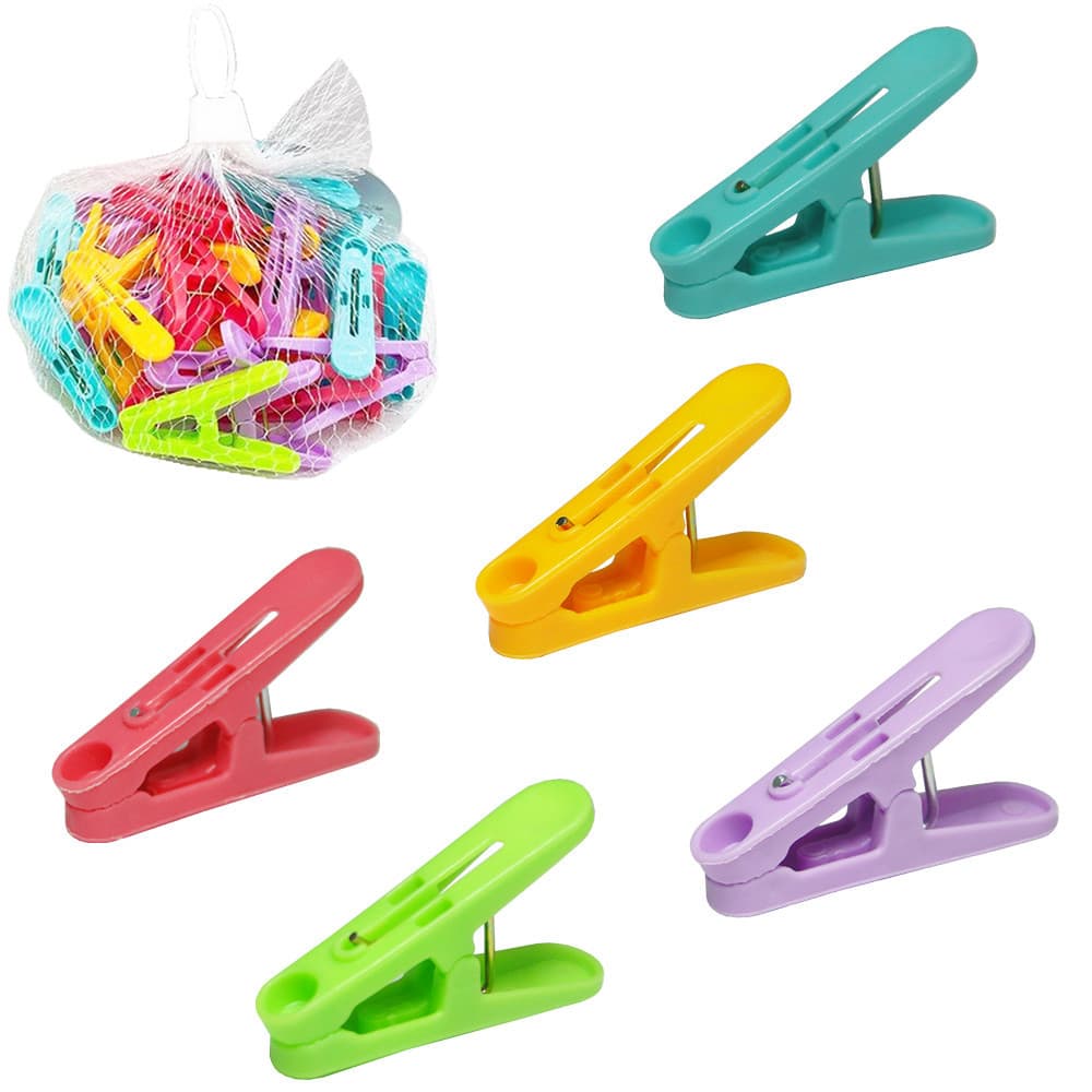 Prendedor de Roupa Plástico 50pçs Grampo para Embalagem Artesanato