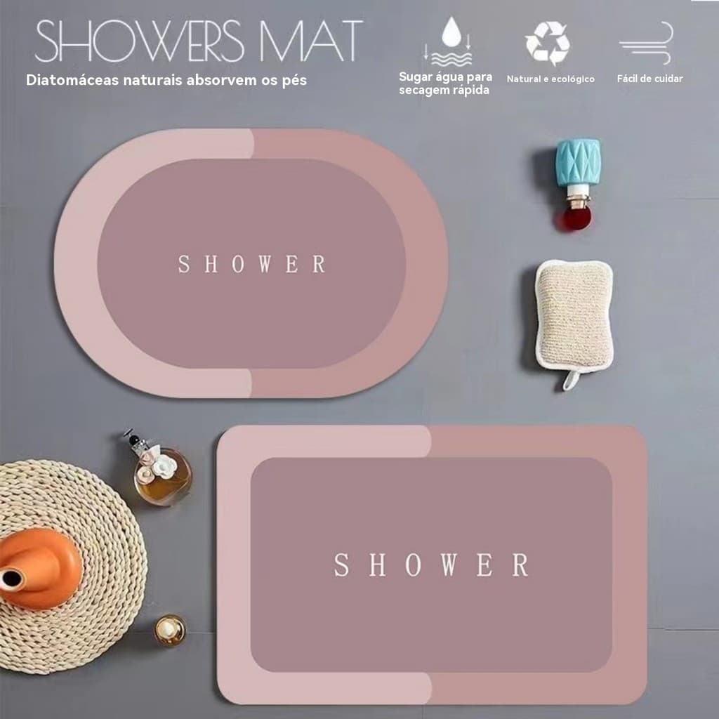 Kit2 Tapete antiderrapante de alta absorção para banheiro yobel
