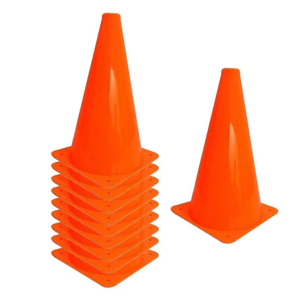 Kit  C/10 Cones 23cm PVC Agilidade Treinamento Funcional Exercícios