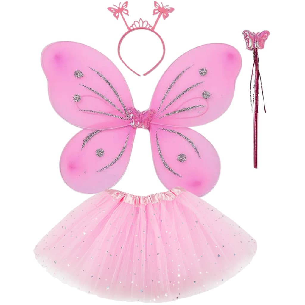 Fantasia Borboleta Asa Fada Infantil Festa Carnaval Saia Tule