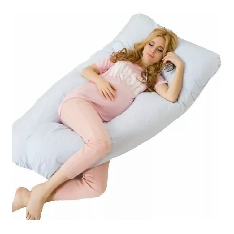Travesseiro Gestante De Corpo Gravida Almofada Amamentação S Cor Branco 1