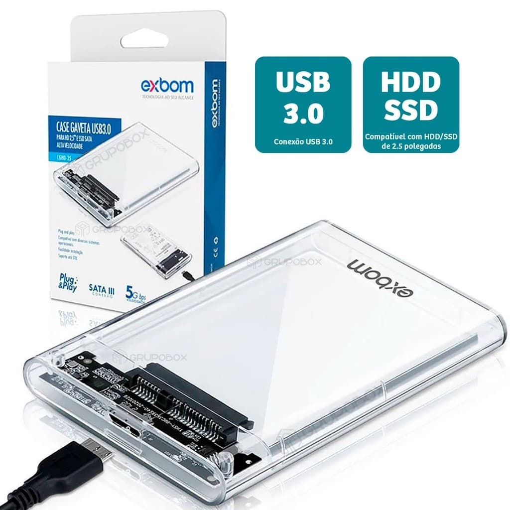 Case Hd Sata Notebook Usb 3.0 Externa Ps4 Xbox Ssd Capa T31