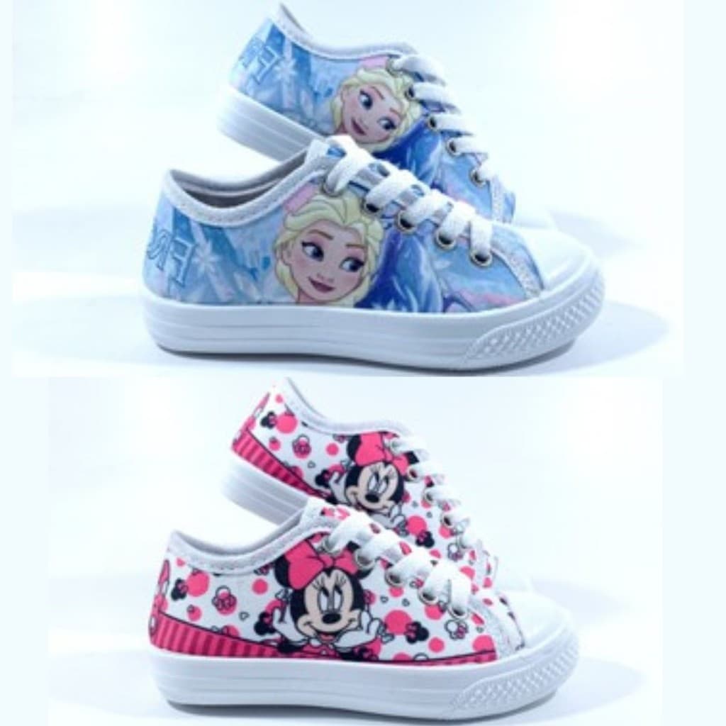 Kit 2 Tênis Infantil Feminino Casual Menina Personagens Confortável