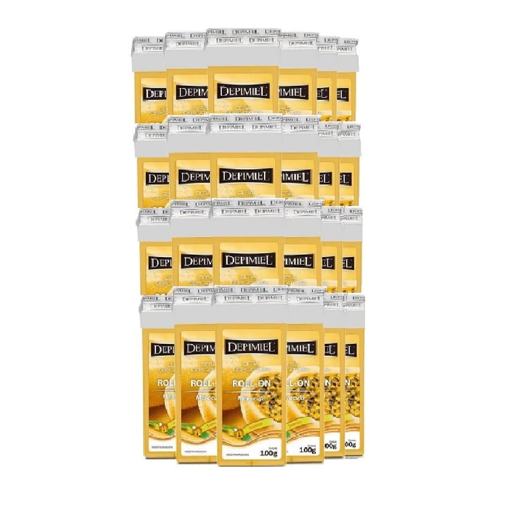 Depimiel Kit C/24unid Cera Depilatória Roll-on Maracujá 100g