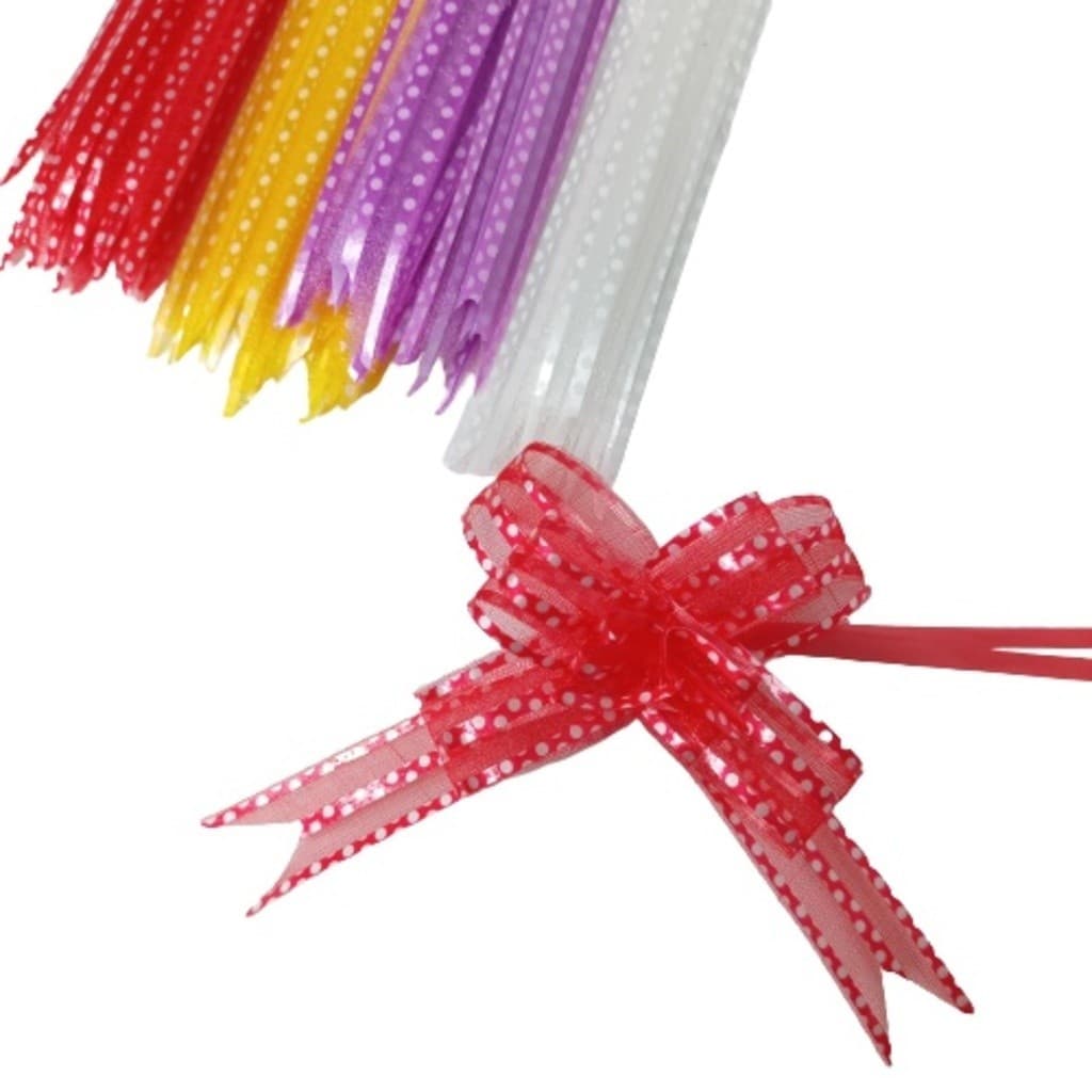 Kit de 10 laços mágicos com bolinhas poá 36cm x 18mm