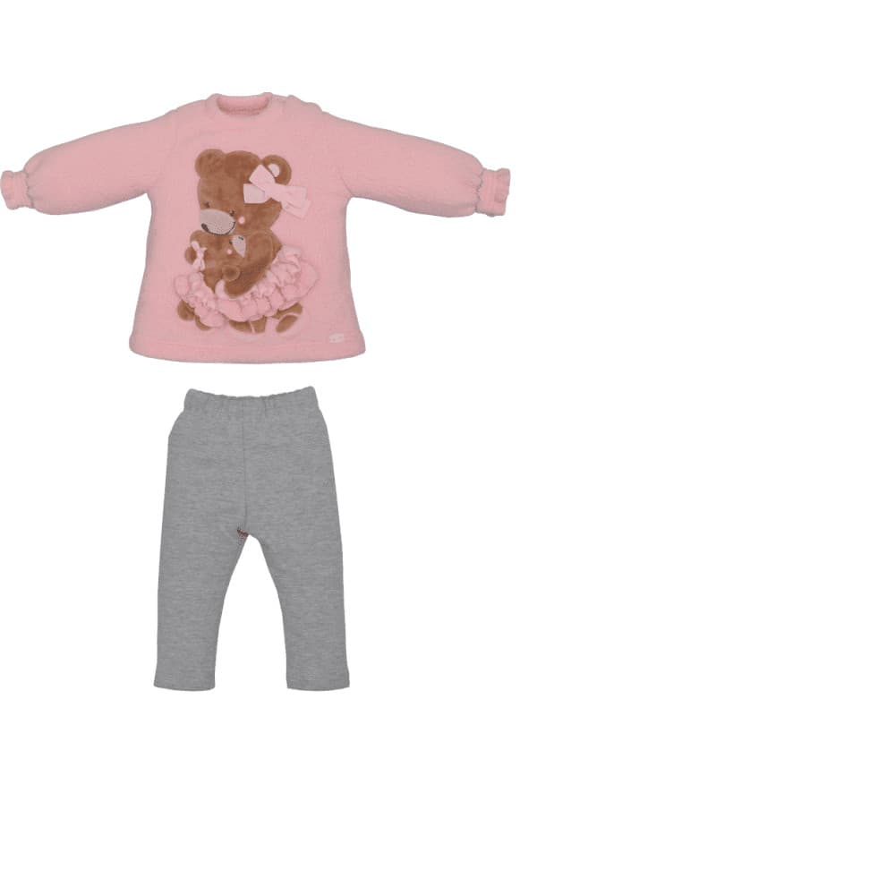 Conjunto Bebê Menina Longo Inverno Rosa Ana Lívia Ursinha