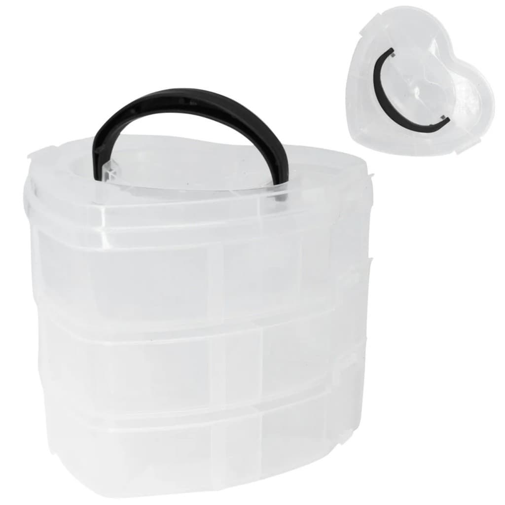 Caixa Coraçao Com Divisoria 12X15Cm  Em Plastico Unidade