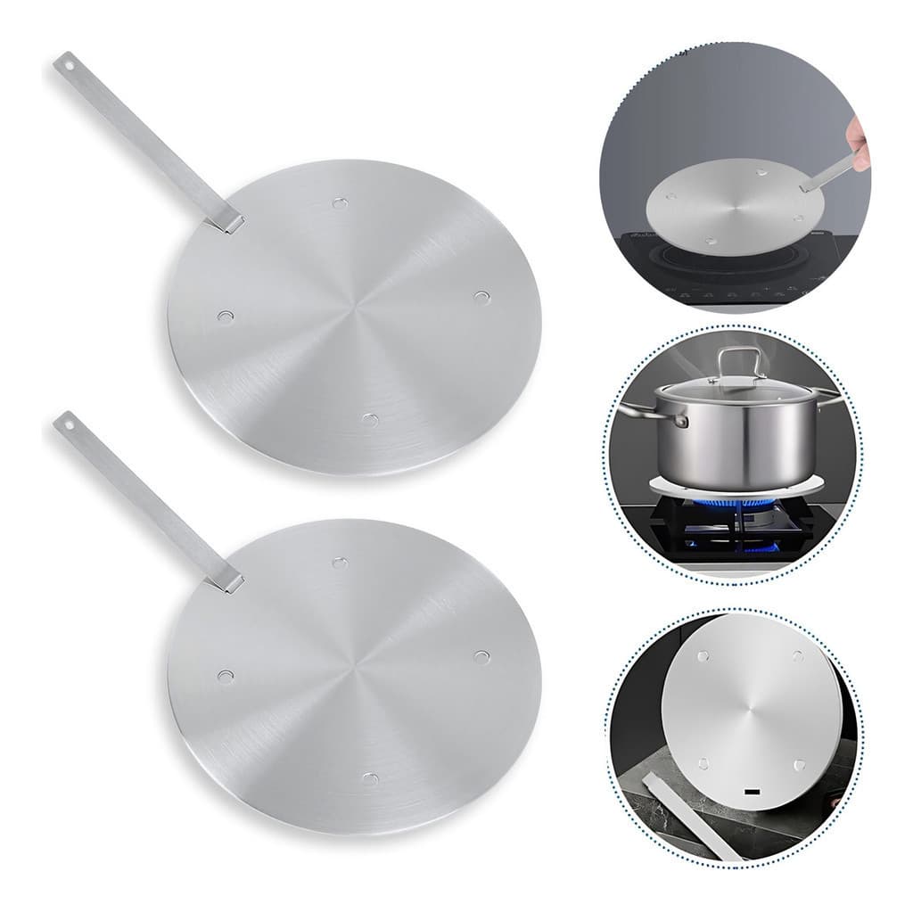 Kit 2 Adaptador Fogão de Indução 24cm Difusor Conversor Chapa Inox