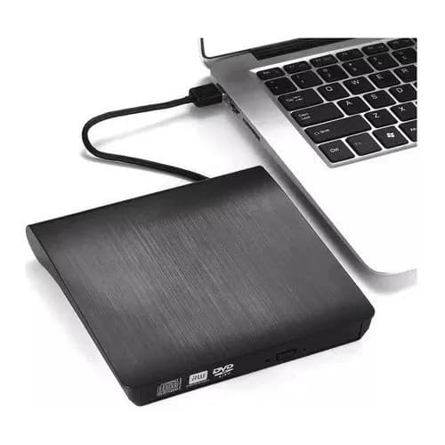 Leitor De Cd E Dvd Externo Slim Preto Usb 3.0 P/ Pc Notebook