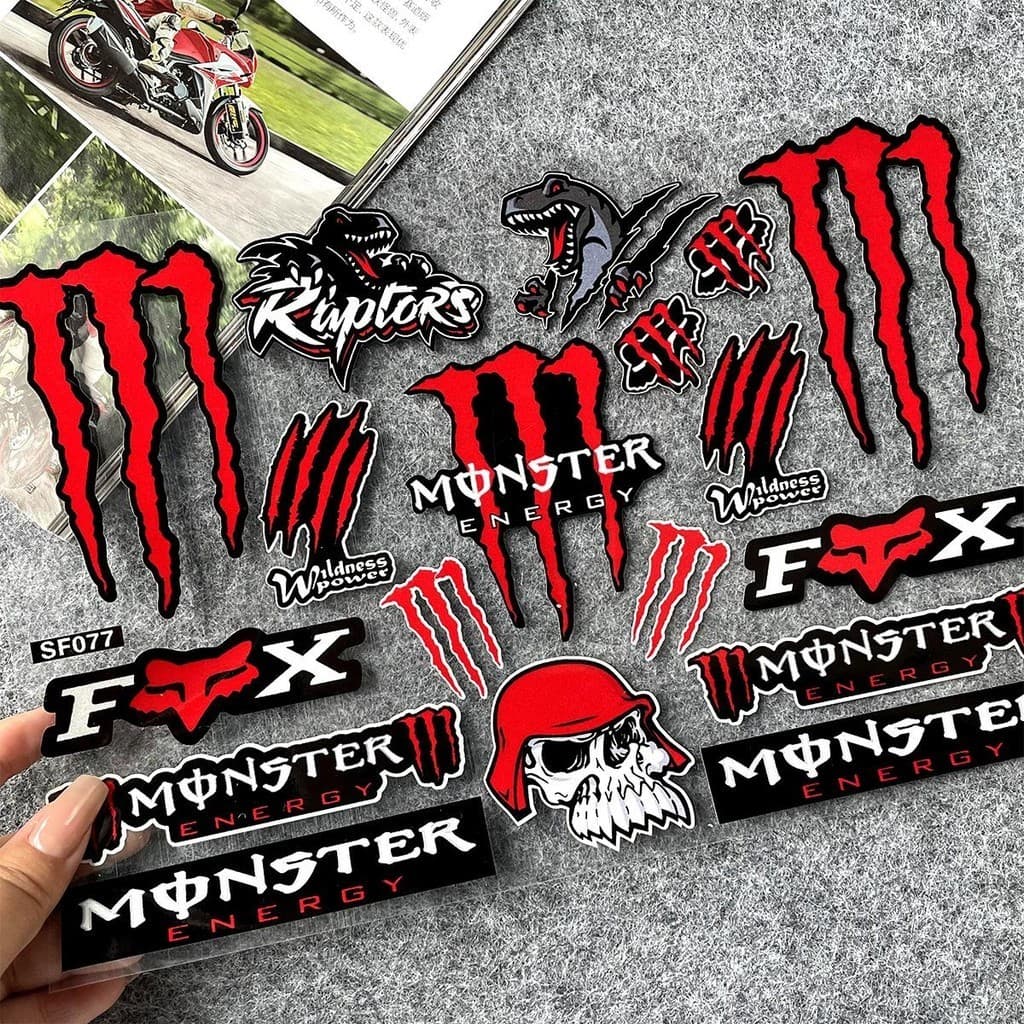 Autocolantes Fantasma/Garra Autocolante Decoração De Carroceria De Motocicleta Refletivo À Prova D'água De Capacete Gar