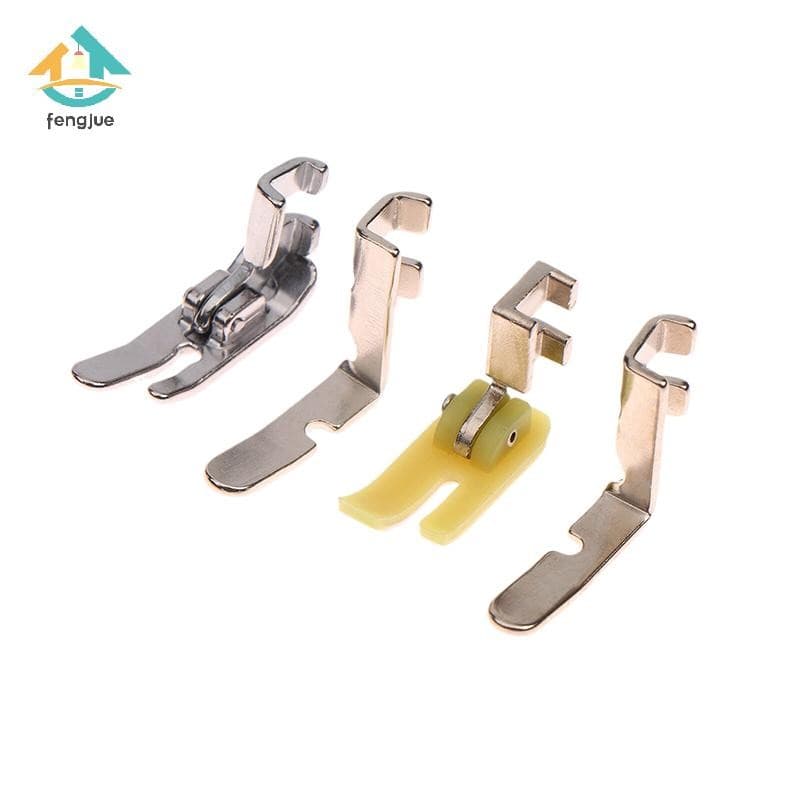 fengjue 4 Peças Conjunto De Calcador De Zíper Antigo (Pé Ferro , Plástico , Furo Esquerdo E Direito Lado Único) TH
